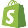 Shopify logo, green shopping bag
