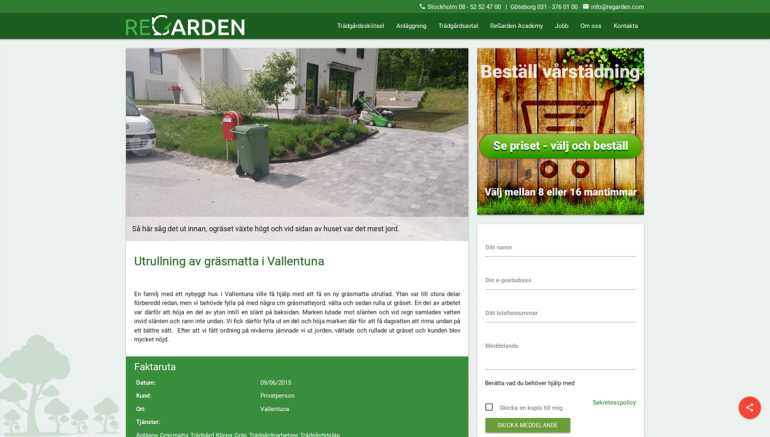 ReGarden project, responsive Drupal web shop for gardening services