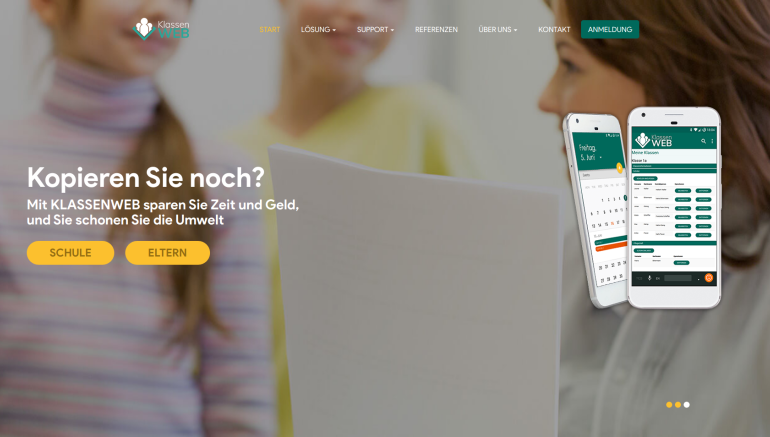 KlassenWeb project, web and mobile app and portal for teacher-parent communication