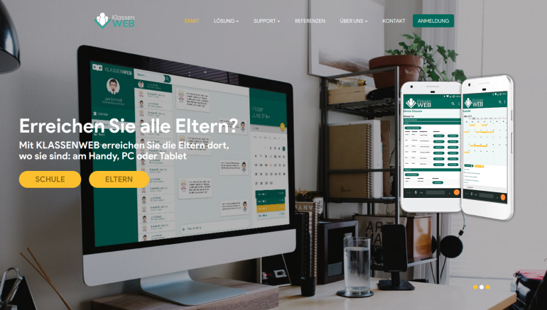 KlassenWeb project, web and mobile app and portal for teacher-parent communication