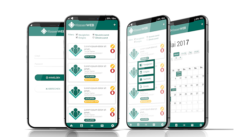 KlassenWeb project, web and mobile app and portal for teacher-parent communication