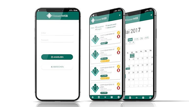 KlassenWeb project, web and mobile app and portal for teacher-parent communication
