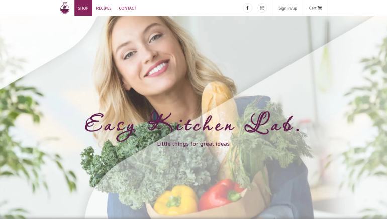 Easy Kitchen Lab E-commerce project, fully developed and customized Drupal website