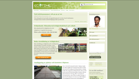 EcoTime project, Drupal website for Sweedish gardening startup