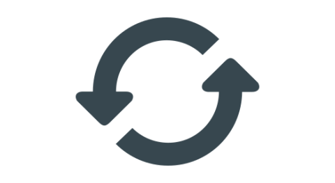 Two arrows in uroboros style, suggesting continuous functionality of a site