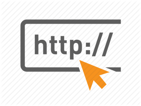 Illustration of search bar with letters http inside